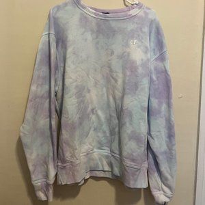 Purple & Blue Tie Dye Champion Crewneck Sweatshirt